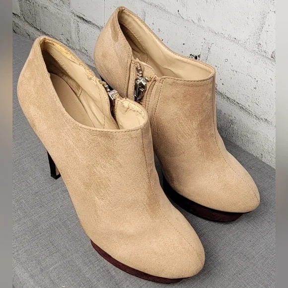 Zara Platform Booties Stiletto Heel Tan | Women’s 7.5 - Picture 6 of 14